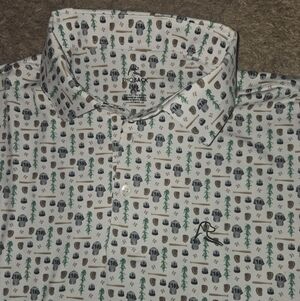 Rhoback XL Performance Polo Shirt Baseball Print Golf Athletic Stretch Men’s